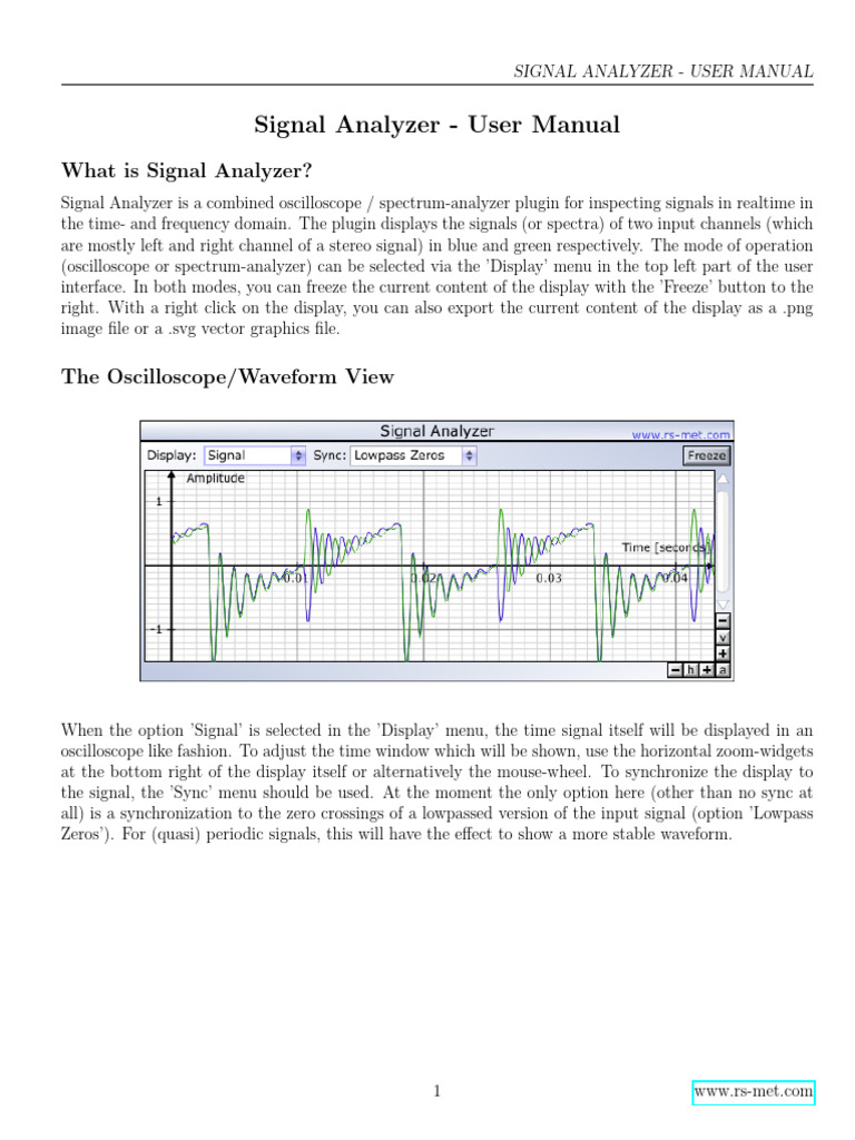 Signal Analyzer User Manual | PDF | Spectral Density | Information And ...