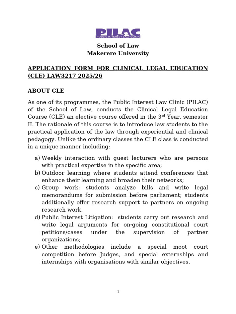 CLE Application Form 2026 | PDF