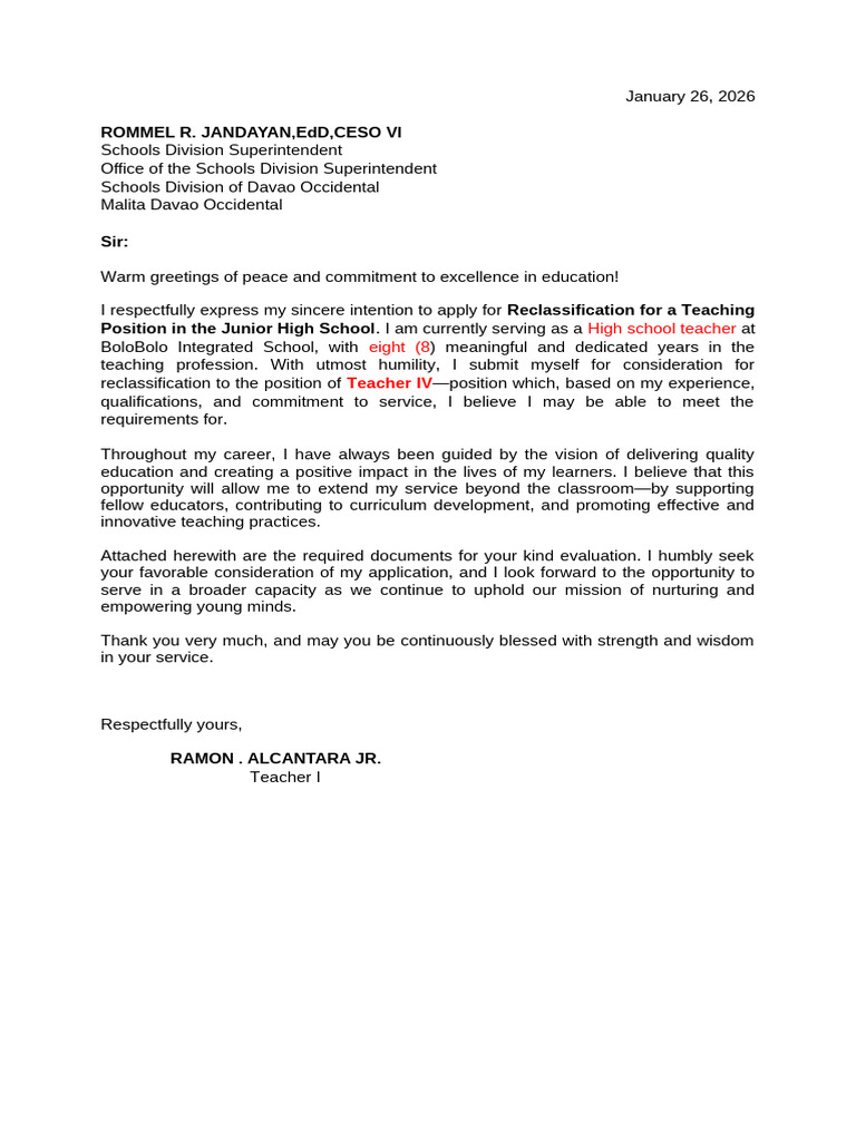 Letter of Intent (1) Reclass | PDF