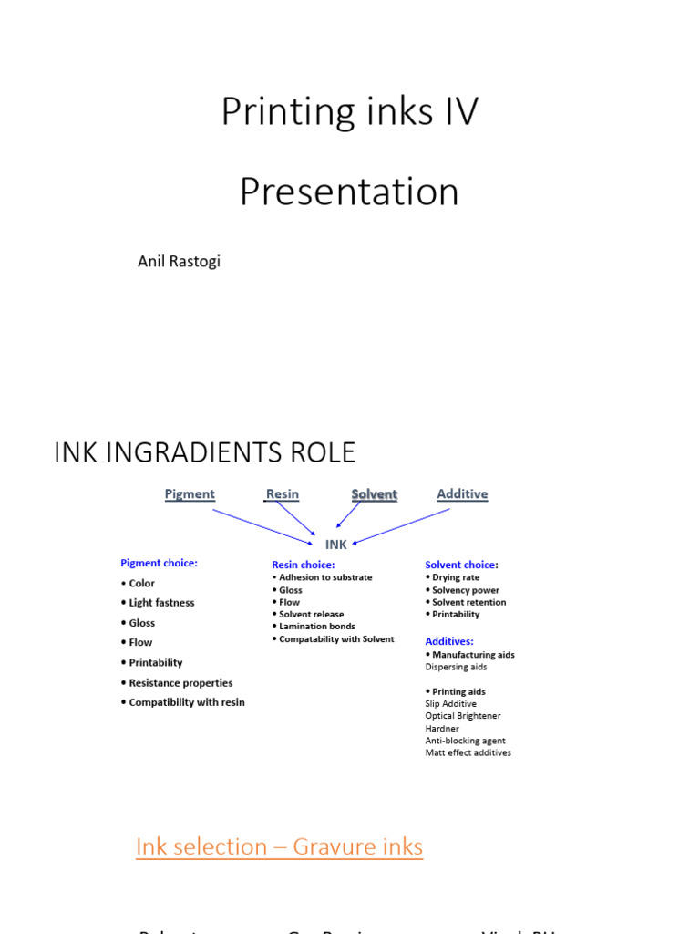 Printing Ink - Quality and Trouble Shooting | PDF | Emulsion