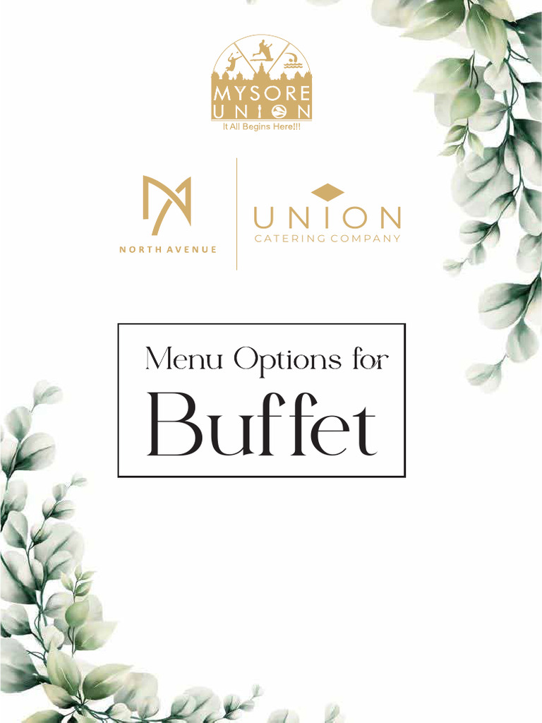 Non Veg UNION - BUFFET - MENU - OPTIONS | PDF | Indian Cuisine | South ...