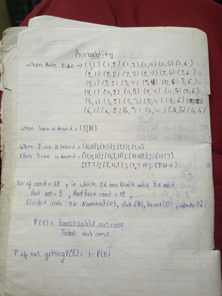 Probability Hand Written Short Notes. | PDF