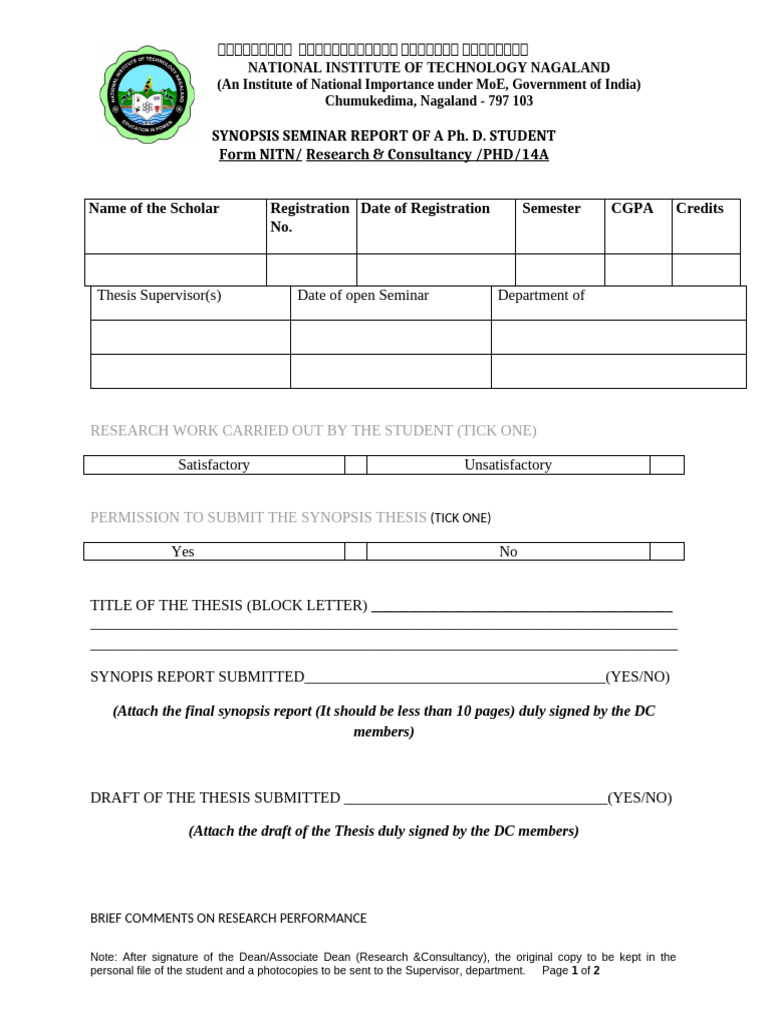 14A Form 14A Synopsis Report | PDF | Thesis | Academia