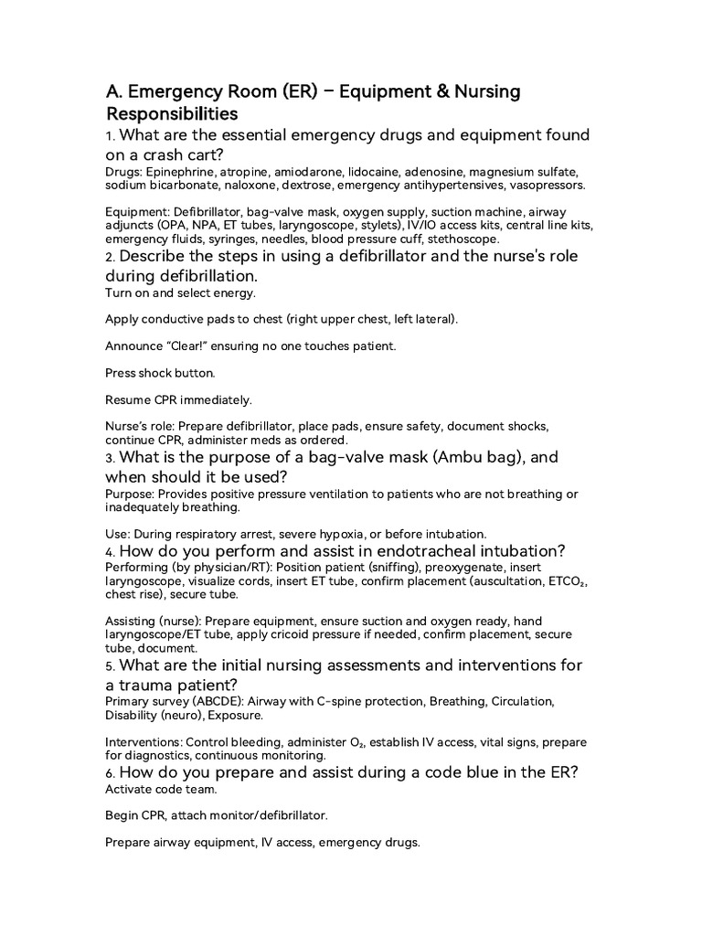 A. Emergency Room ER Equip | PDF | Hemodialysis | Cardiopulmonary ...