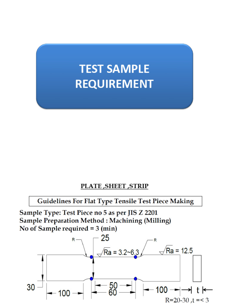 Dumbell - Test Sample Guidelines - Flat Sheets | PDF