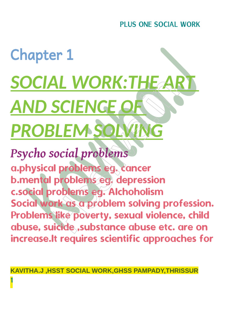 Hsslive Xi Social Work Notes | PDF