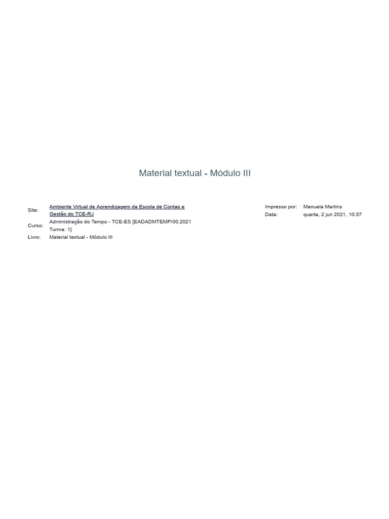 Material Textual - Módulo III | PDF | Tempo | Internet