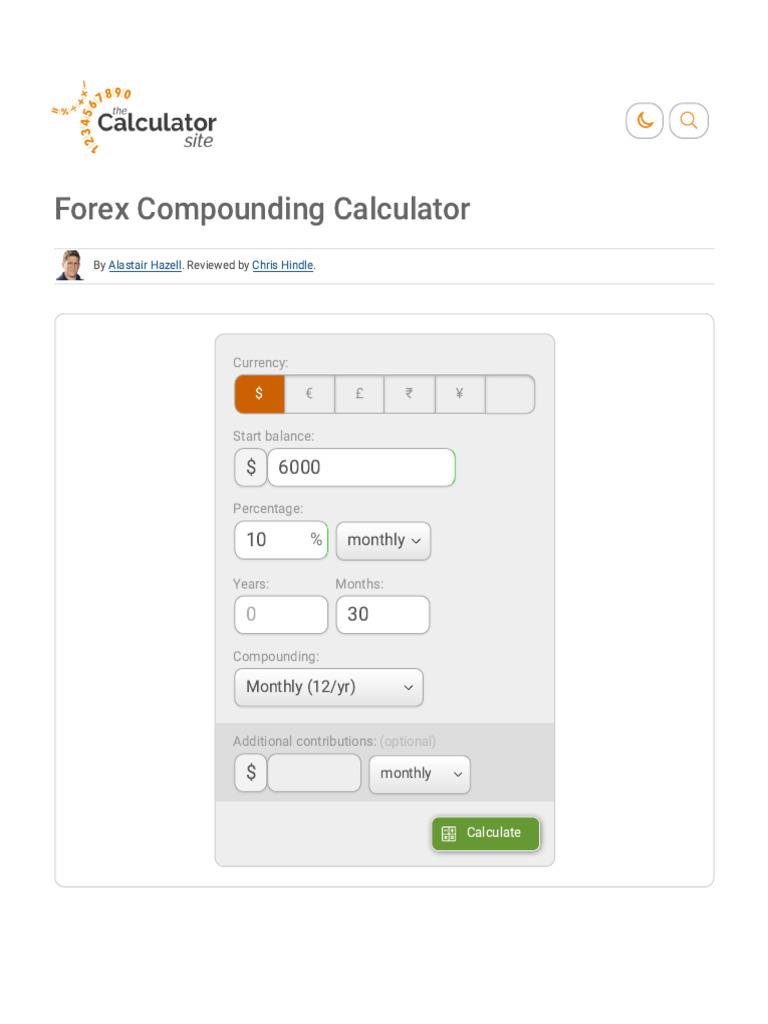 Forex Compounding Calculator | PDF | Foreign Exchange Market | Economies