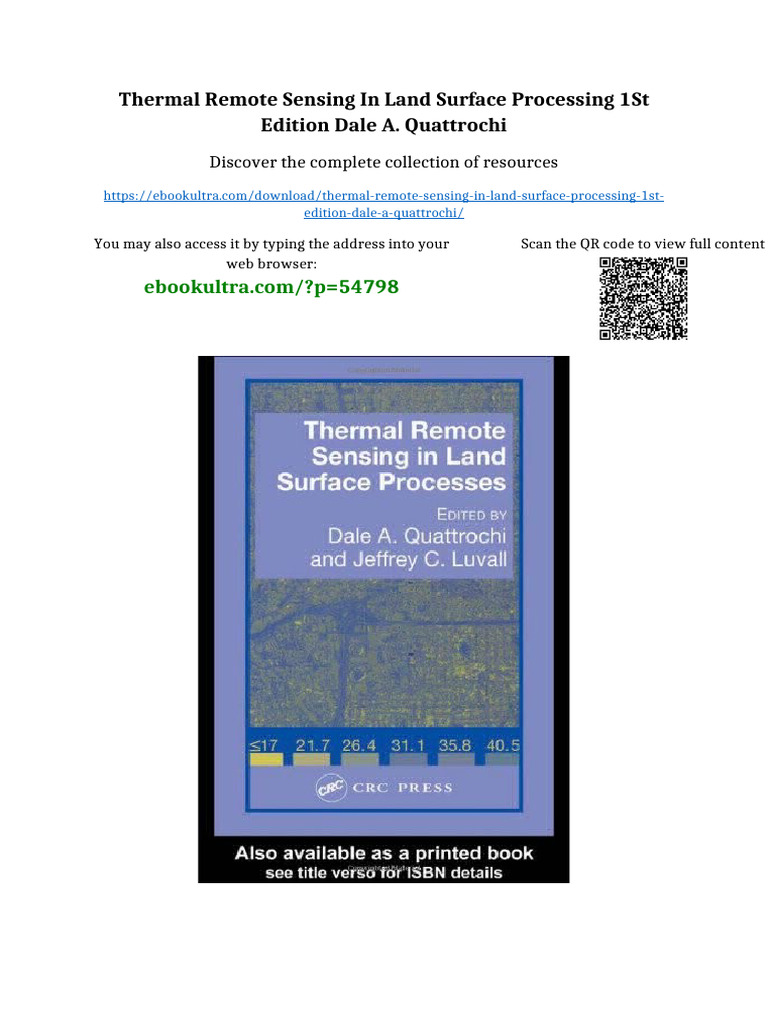 Thermal Remote Sensing in Land Surface Processing 1st Edition Dale A ...