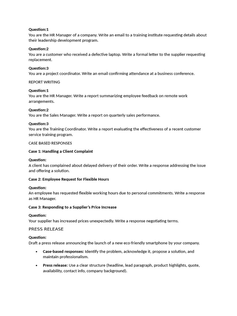 Question CEST Modal Questions For Writing | PDF