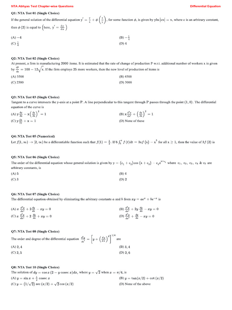 28 Differential Equation | PDF | Equations | Mathematical Objects