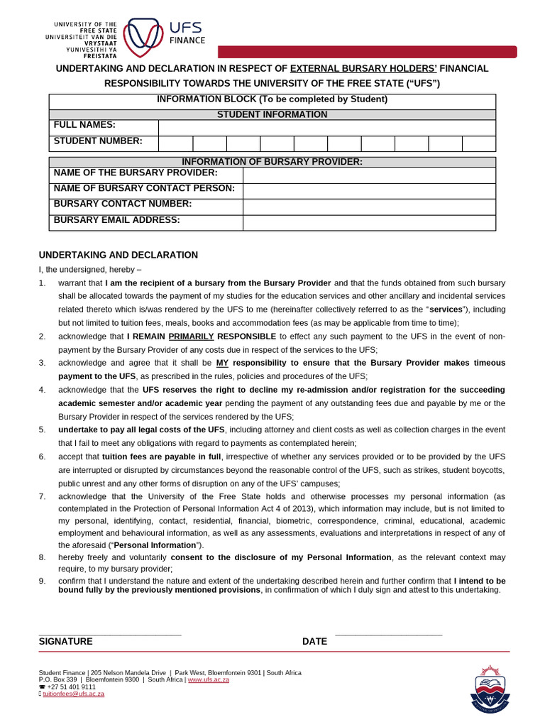 Undertaking and Declaration - Students - 2024 | PDF | Justice | Crime ...