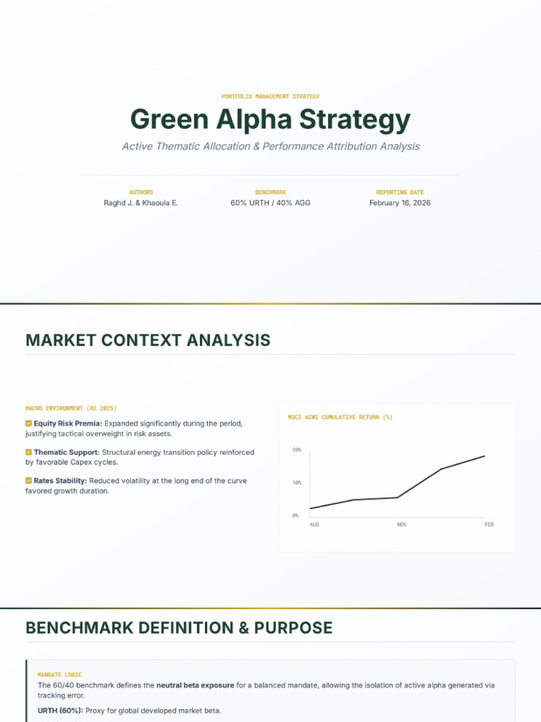 Green Alpha Strategy - Advanced Performance Attribution | PDF