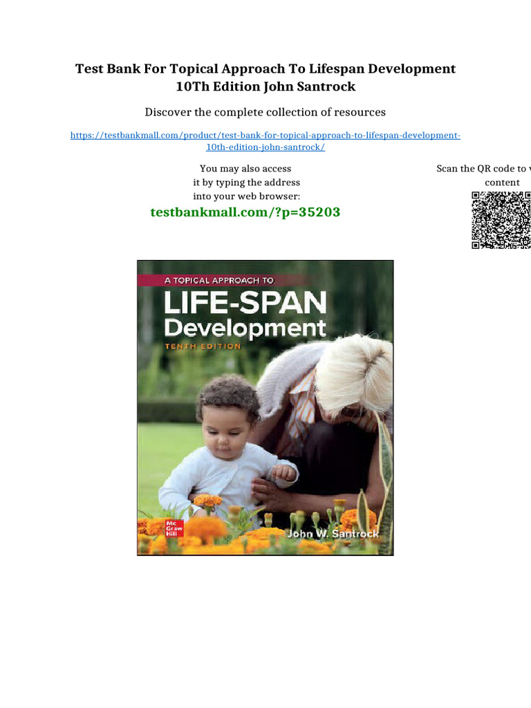 Test Bank for Topical Approach to Lifespan Development 10th Edition ...