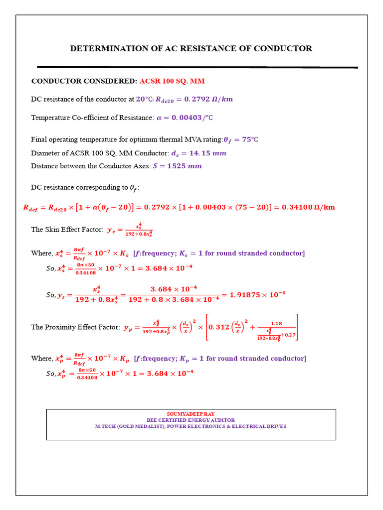 Ac Resistance of Conductor | PDF | Electric Power | Electrical Components