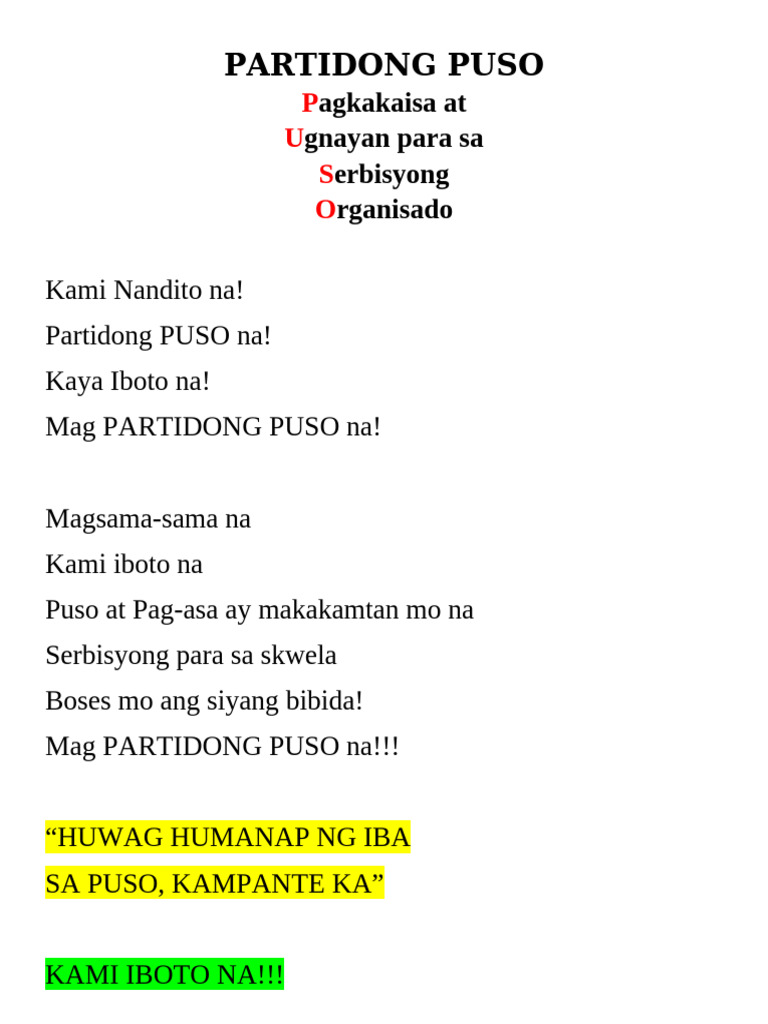 Partidong Puso | PDF