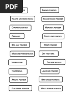 Indian Masala Types and List | PDF