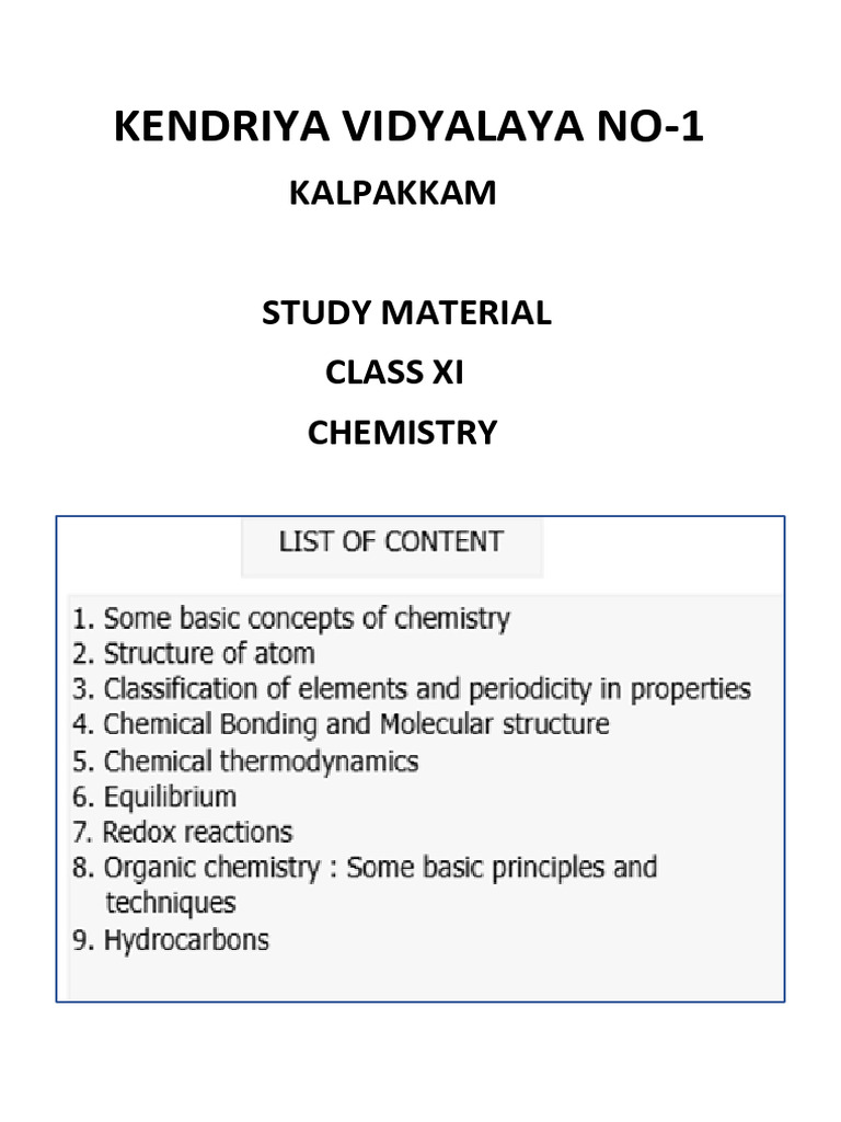 Xi - Study Material | PDF | Mole (Unit) | Atomic Orbital