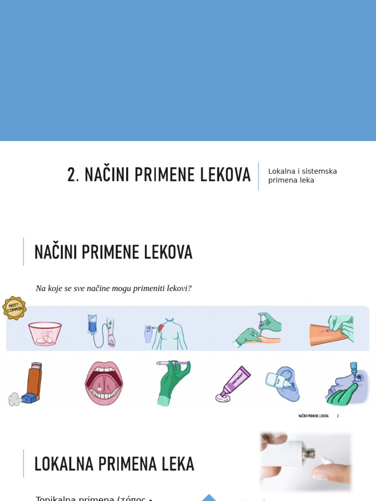 Načini Primene Lekova | PDF