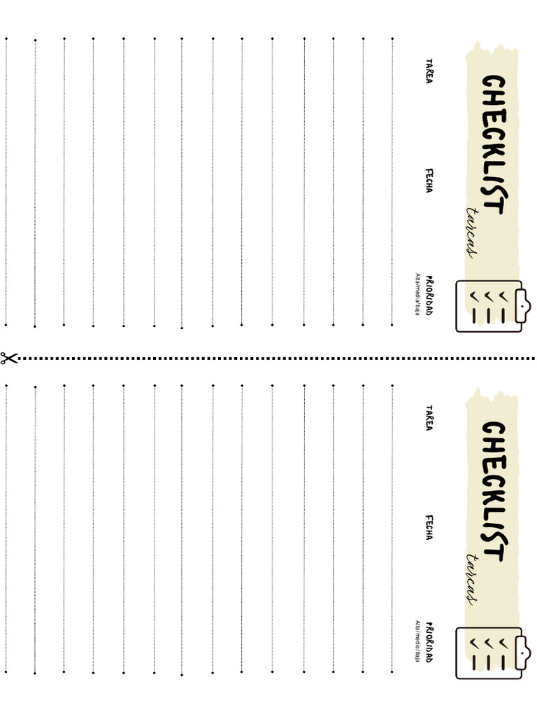Material 6. Checklist Tareas | PDF
