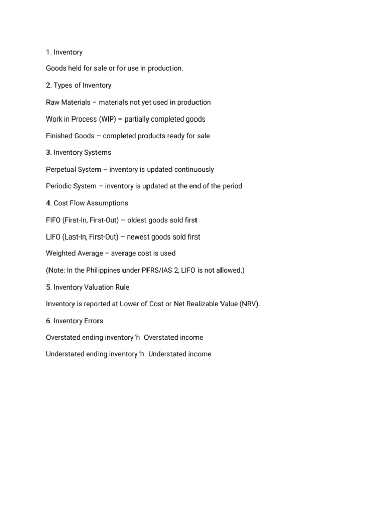 Inventory Concepts | PDF