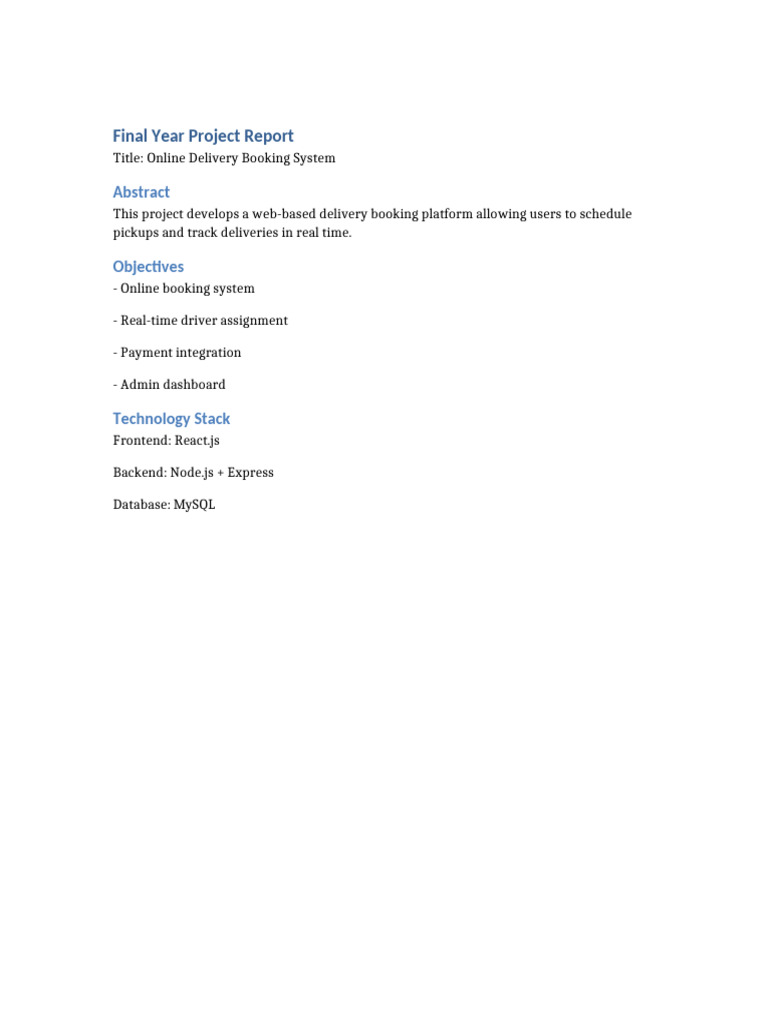Final Year Project Report | PDF