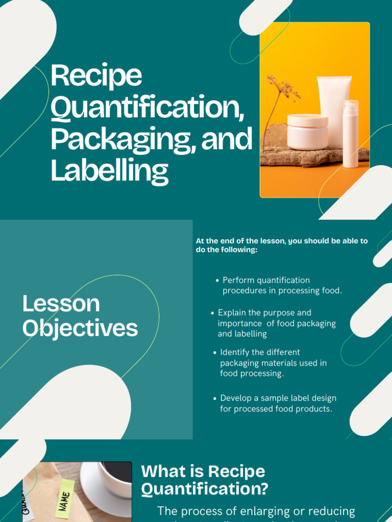 Recipe Quantification Packaging and Labelling | PDF | Secondary Sector ...