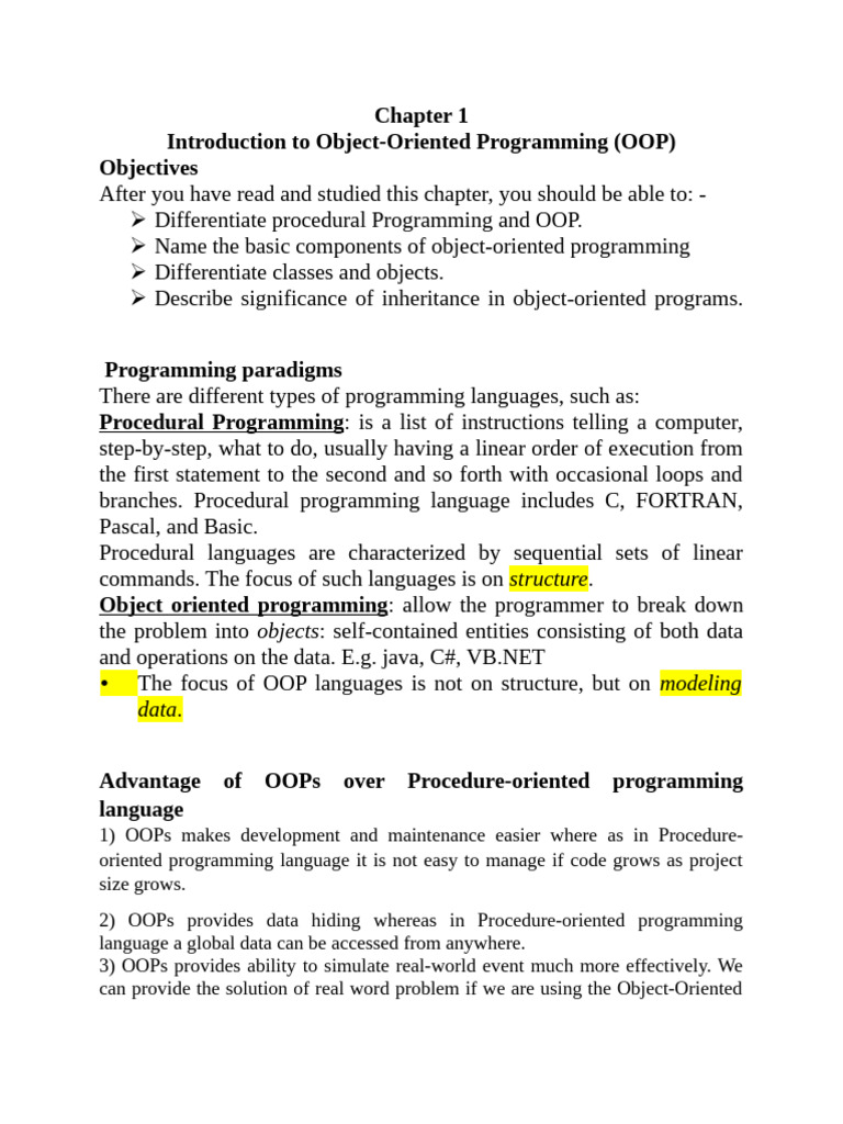 OOP 1 Handout | PDF | Object Oriented Programming | Java Virtual Machine