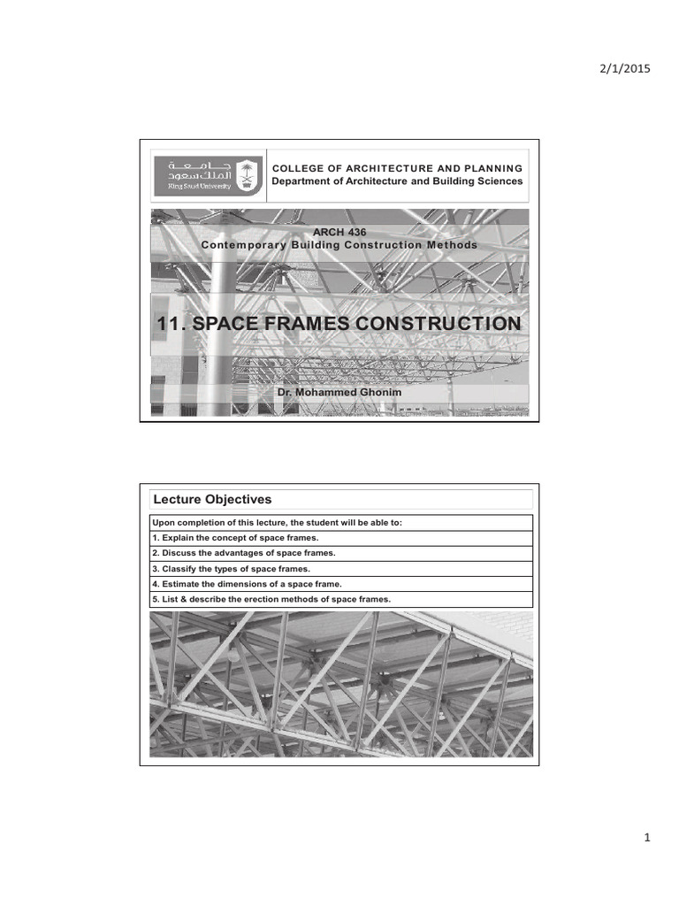 11 - Space Frames Construction | PDF