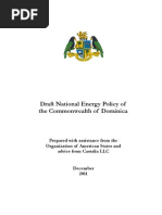 Draft National Energy Policy of the Commonwealth of Dominica, 12-2011