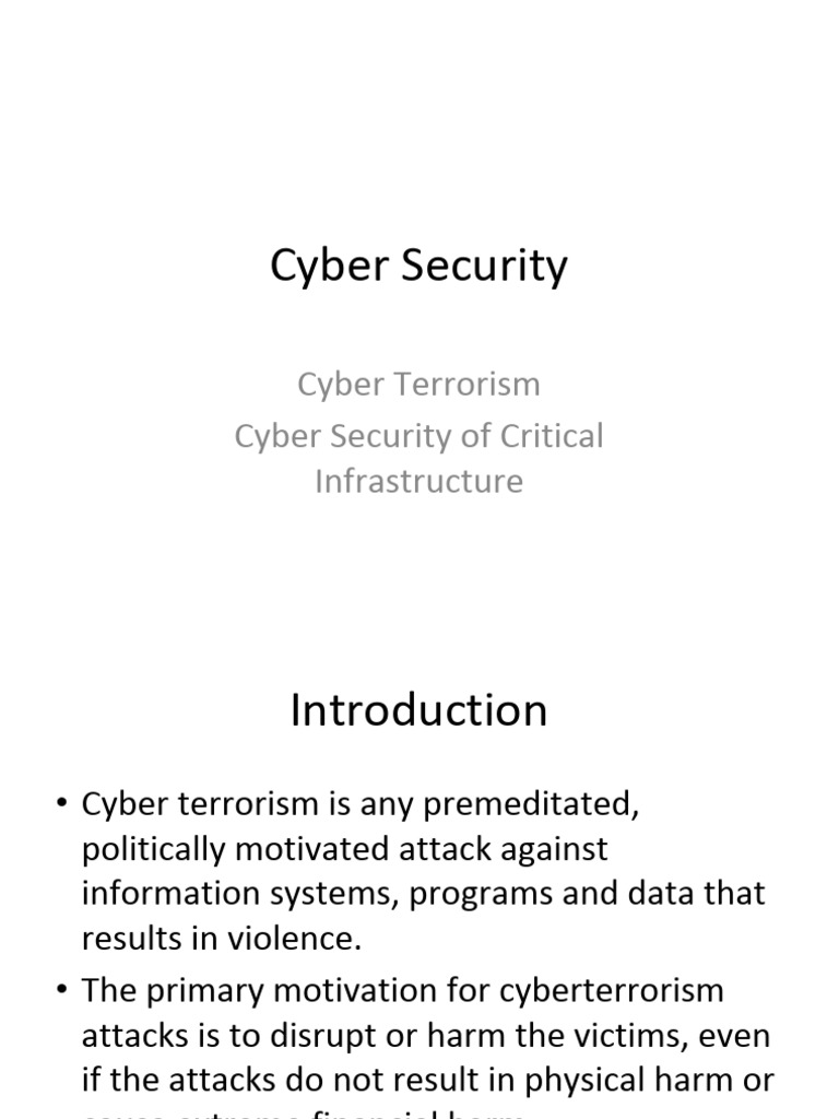 Lecture4 Cyberterrorism Critical Infrastructure | PDF