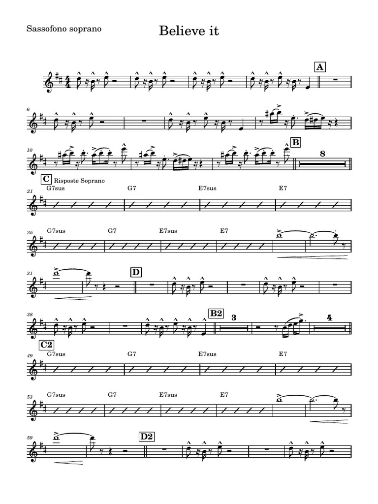 Believe It-Sassofono Soprano | PDF | Chess