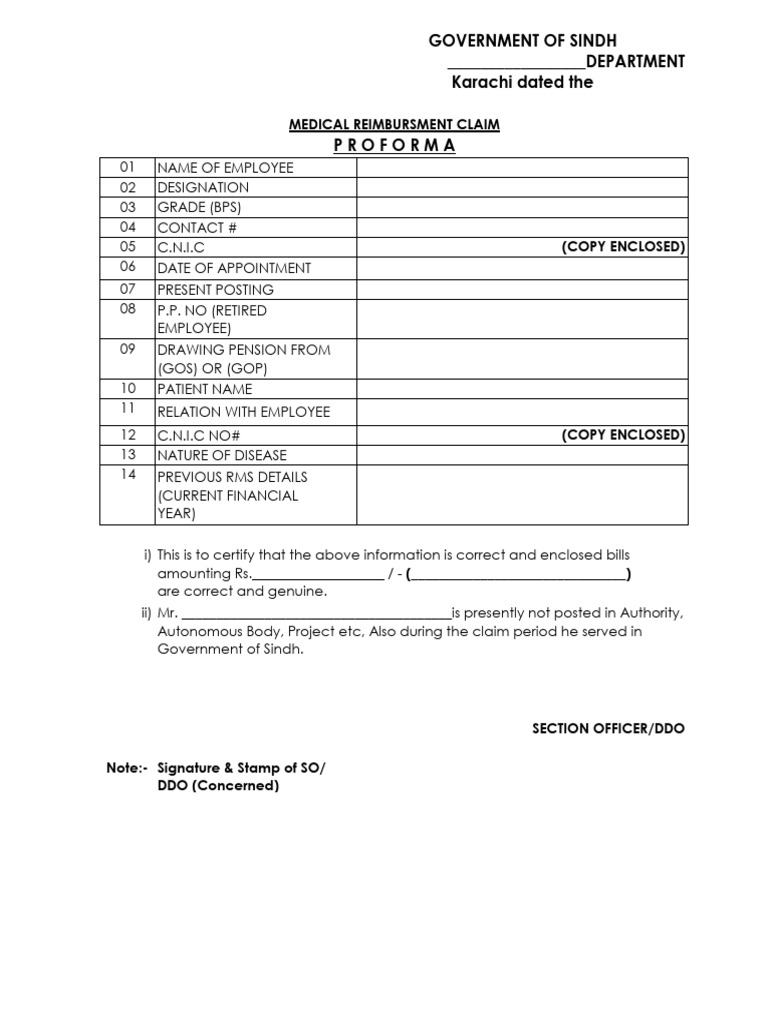 Medical Reimbursement Form | PDF | Health Policy | Health Sciences