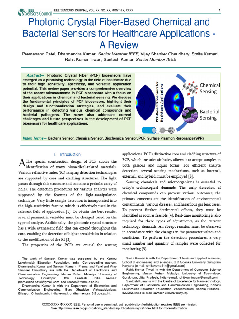 Photonic Crystal Fiber-Based Chemical and Bacterial Sensors For ...