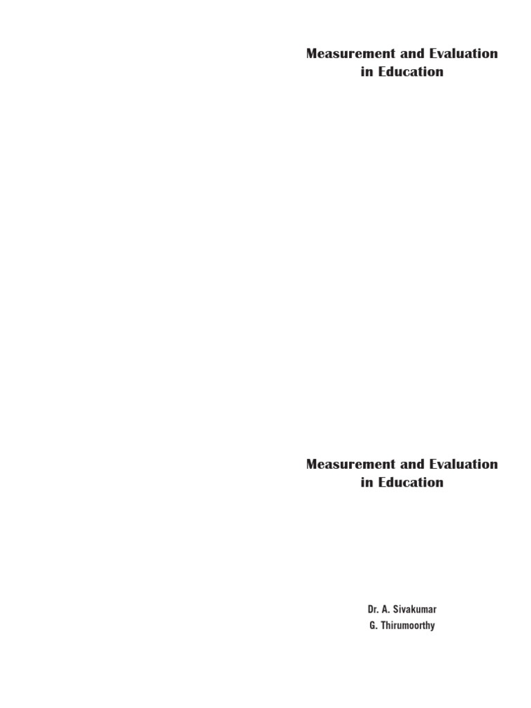 Measurement and Evaluation in Education | PDF | Level Of Measurement ...