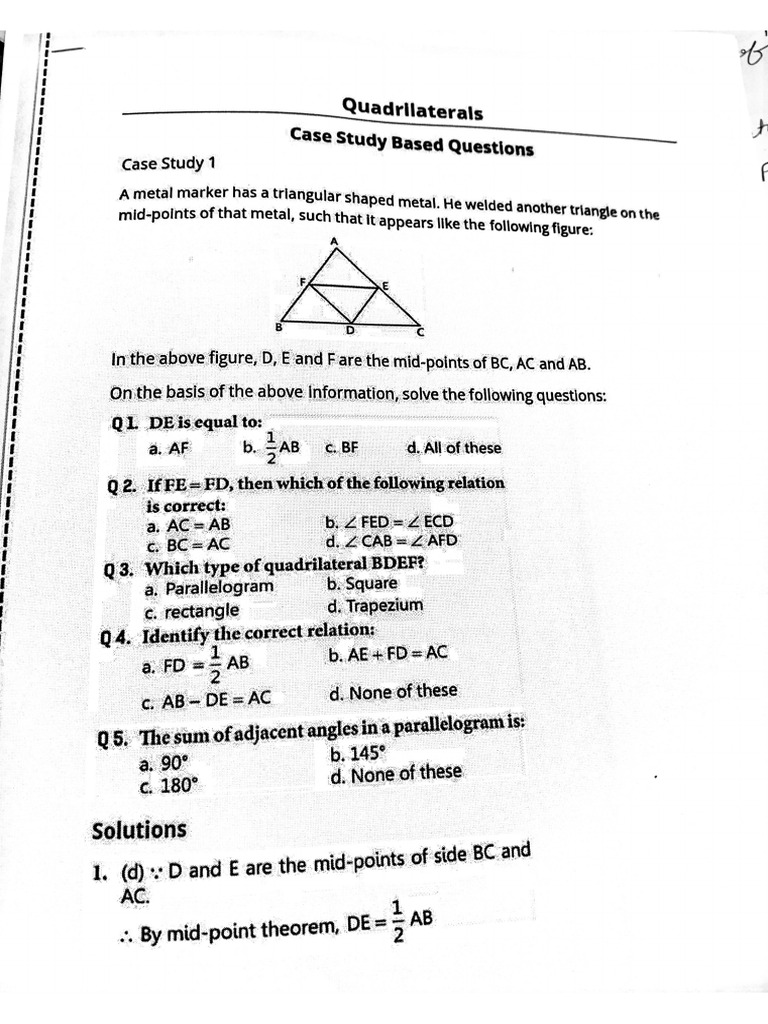 Chaptee 8 Quadrilateral Case Study | PDF