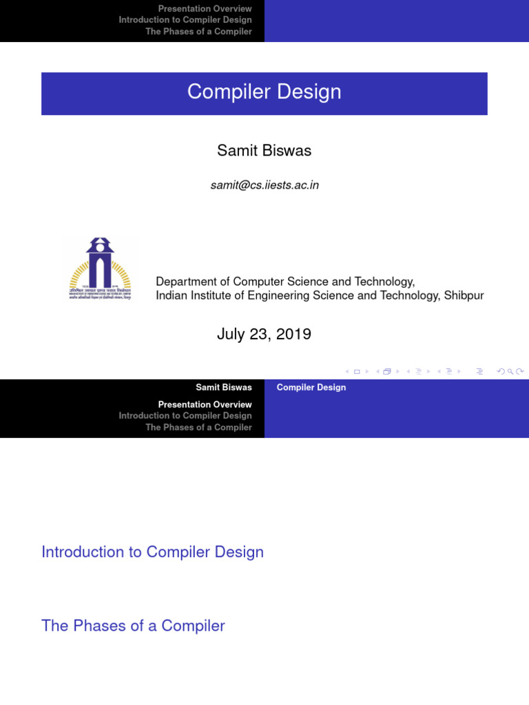 1 Intro Compiler Design | PDF | Compiler | Computer Program