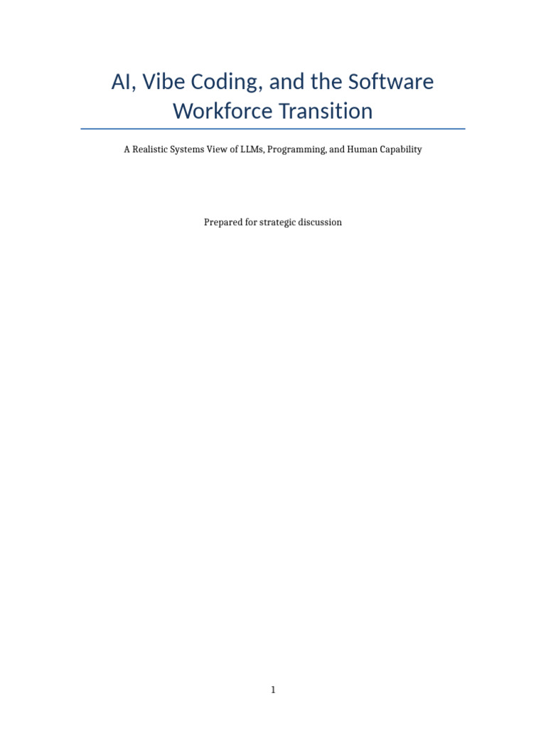 AI Vibe Coding Workforce Transition Formatted | PDF | Artificial ...