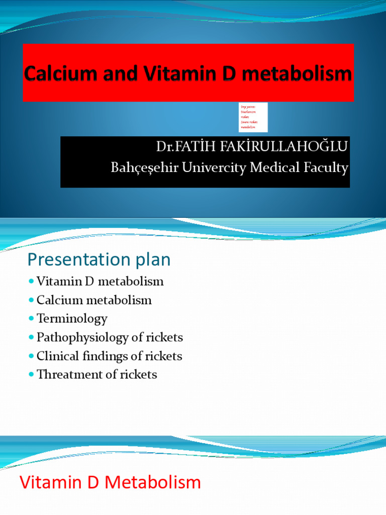 7 Fatih) Calcium - Vitamin D Metabolism | PDF | Vitamin D | Bone