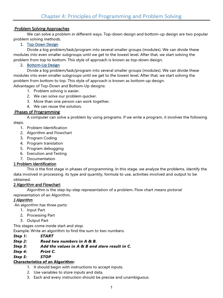 Chapter 4 and 5 I Year | PDF | Computer Program | Programming