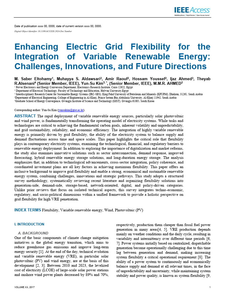 Enhancing Electric Grid Flexibility For The Integration of Variable ...