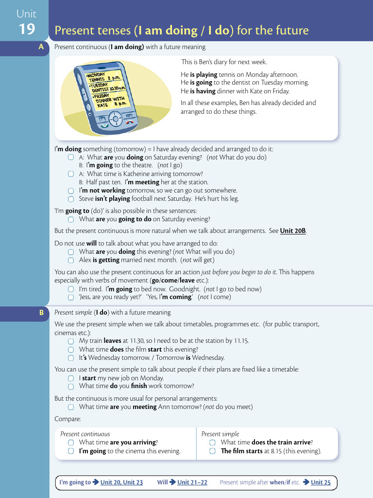 Present Continuous Vs Future Simple Future Plans | PDF