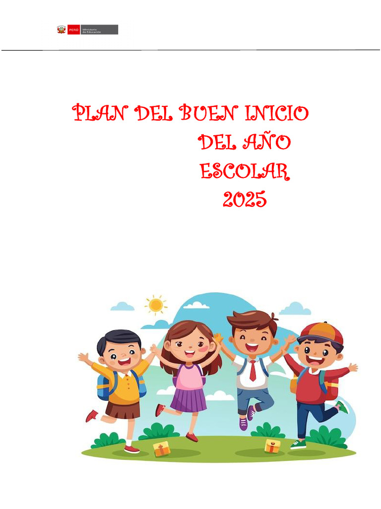 Plan Buen Inicio Del Año Escolar-2025 | PDF | Educación primaria | Escuelas
