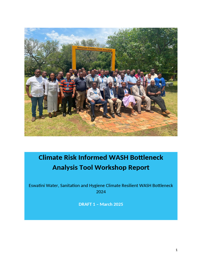 Eswatini WASHBat Report NSD_4384491646300236259 | PDF | Wash | Climate ...