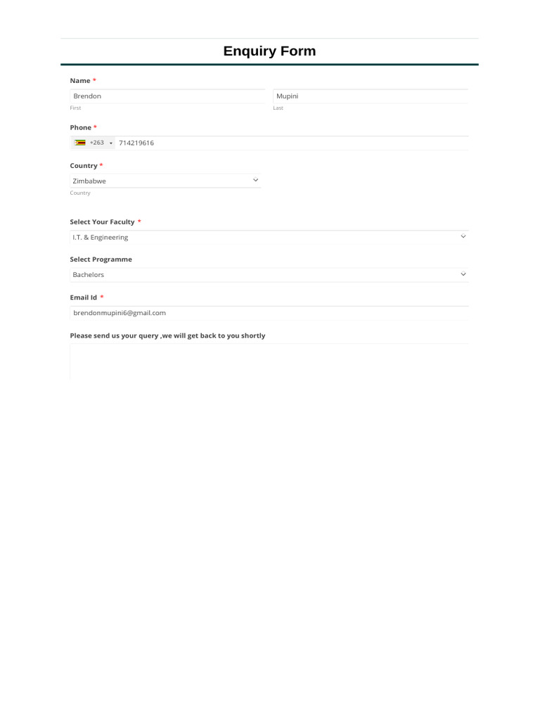 Enquiry Form Courses | PDF