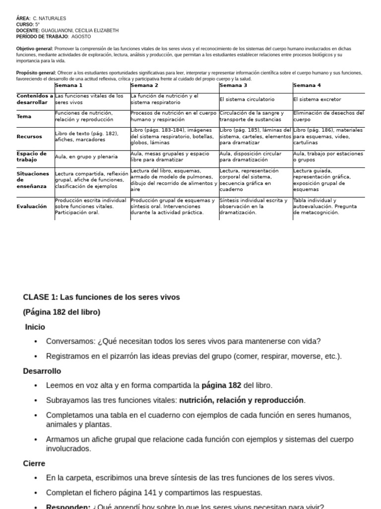 6 AGOSTO CN 5° | PDF | Sistema circulatorio | Sistema respiratorio