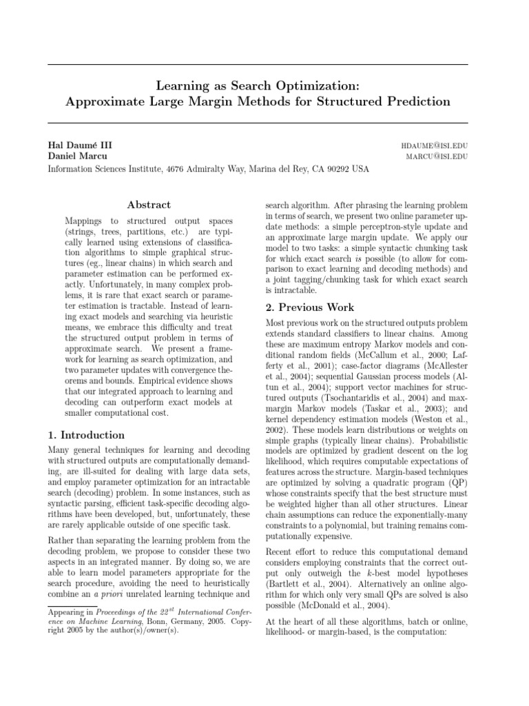 Learning as Search Optimization- Approximate Large Margin Methods for ...