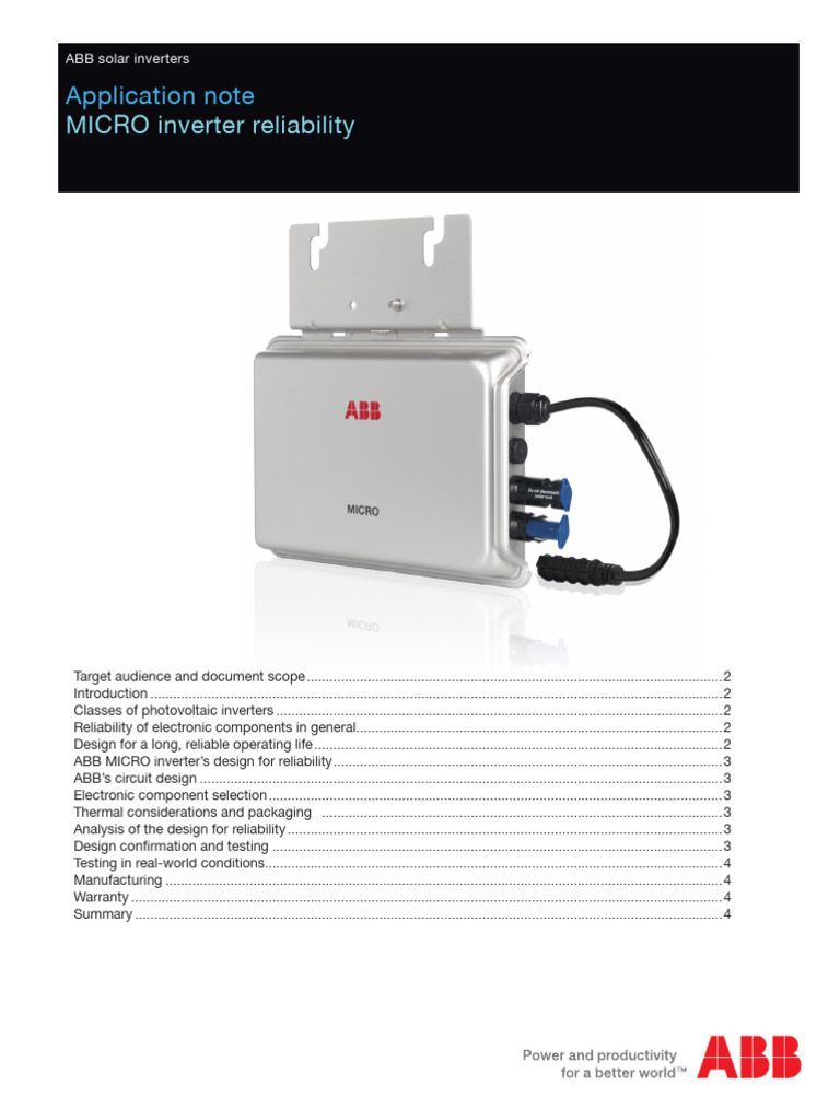 Application Note - Reliability of MICRO Inverters - BCA.00146.0AP | PDF ...