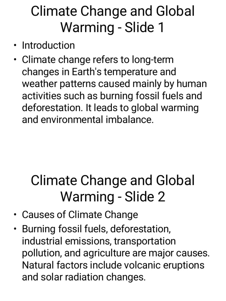 Climate Change and Global Warming | PDF