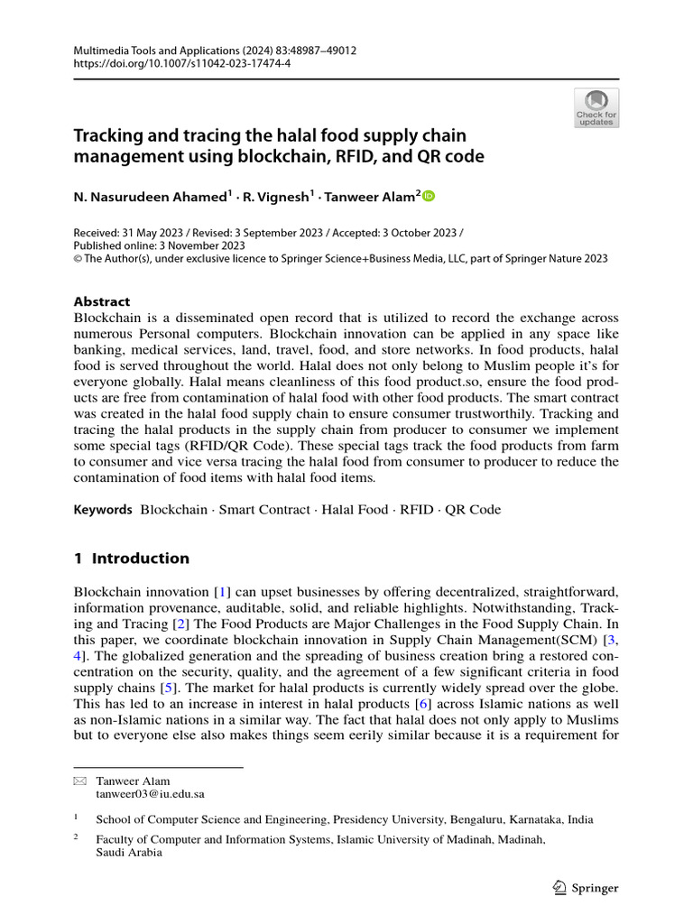 Tracking and Tracing The Halal Food Supply Chain Management Using ...